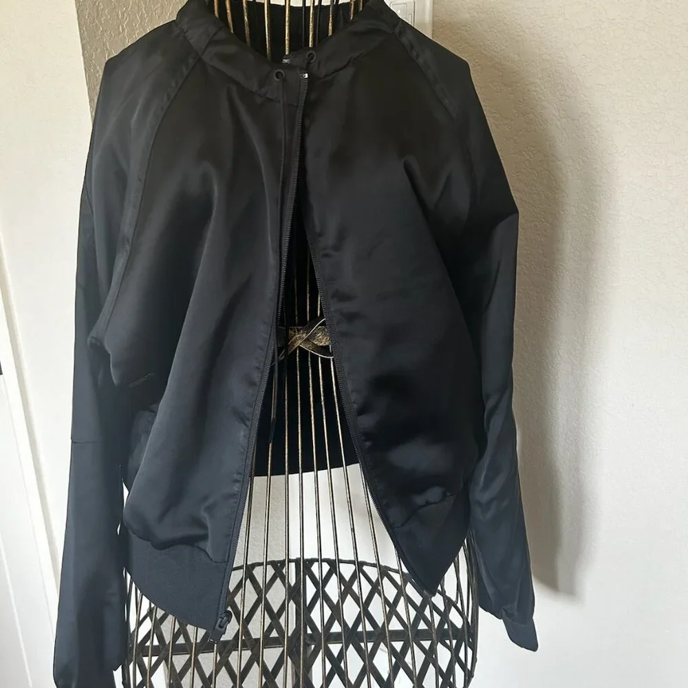 Adidas GLAM ON BOMBER JACKET, BLACK, SIZE XS - Picture 7 of 9